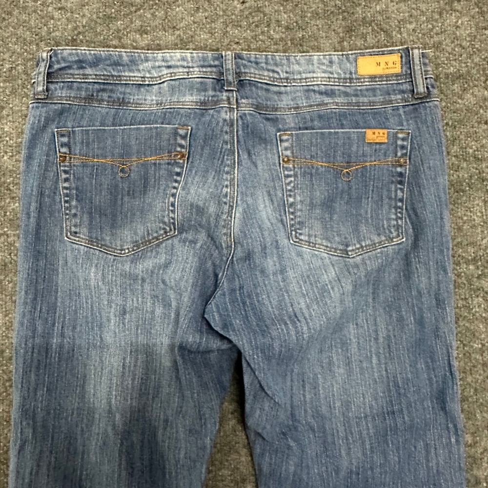 Mango Jeans Womens Size 14 Blue Straight Leg Medium Wash Denim Casual Mid Rise - Picture 2 of 9
